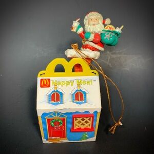 McDonalds Happy Meal House Santa on Roof Christmas Ornament Vintage 1996